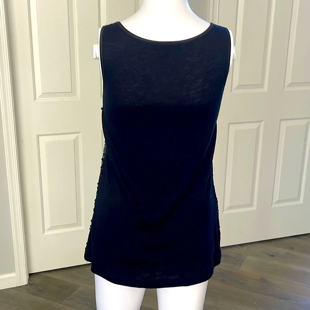 Express Sequin Print (Front Only) Black Tank Top-Small - Picture 4 of 7